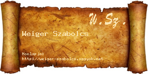 Weiger Szabolcs névjegykártya