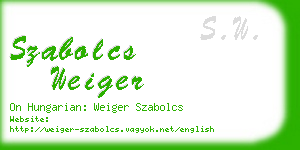 szabolcs weiger business card